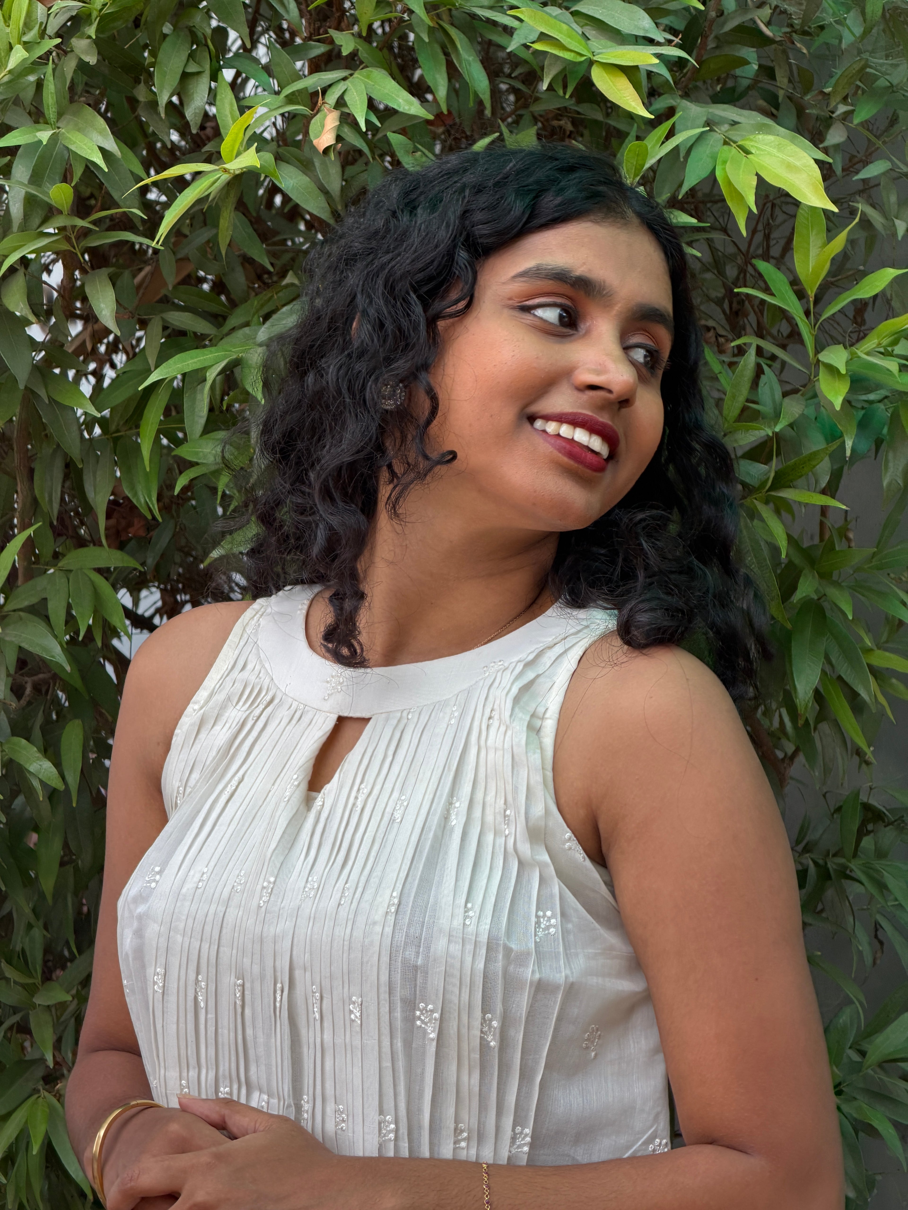 Ivory Pure Chanderi Embroidered Dress