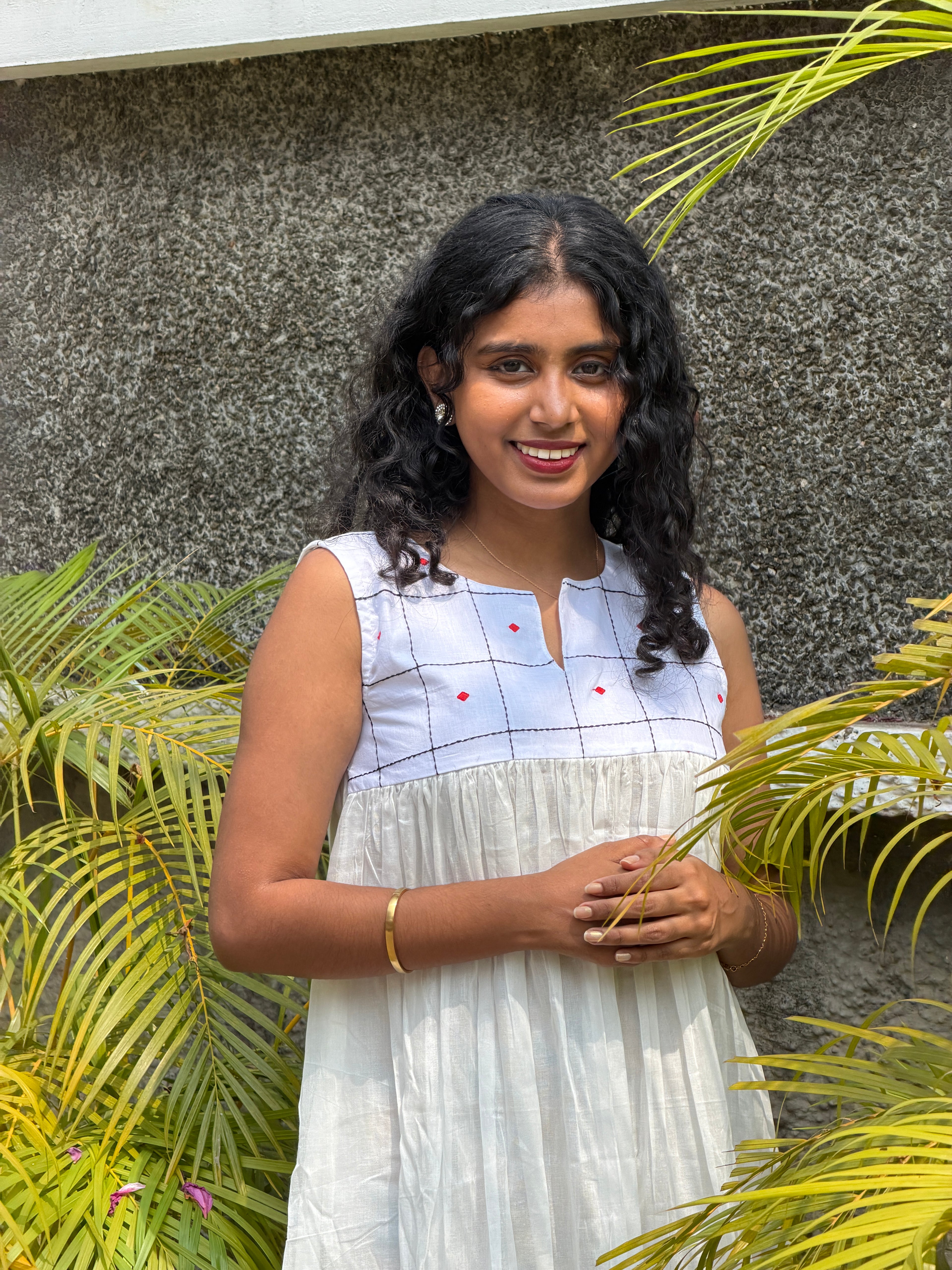 Pure mul cotton Embroidered Dress