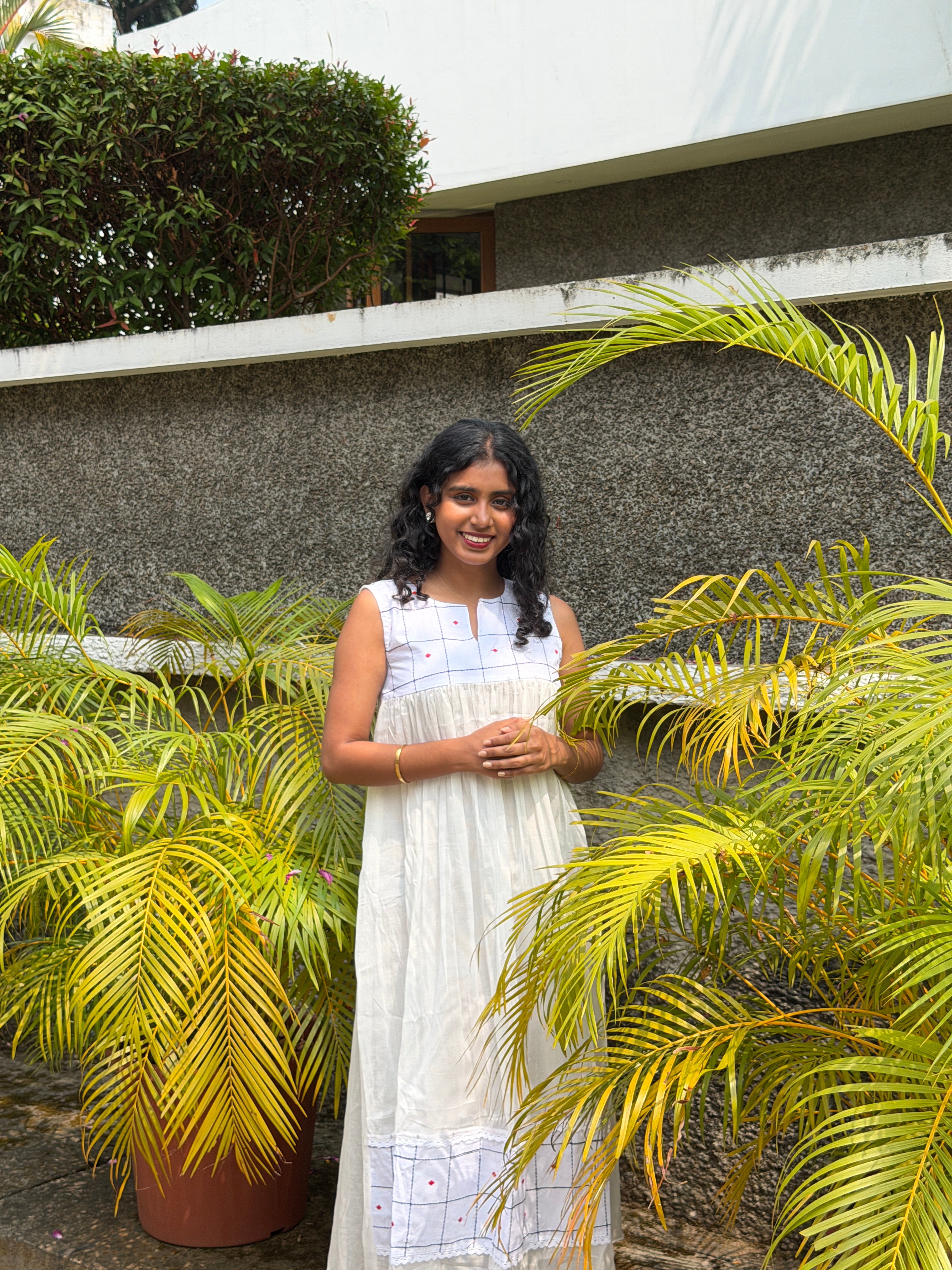 Pure mul cotton Embroidered Dress